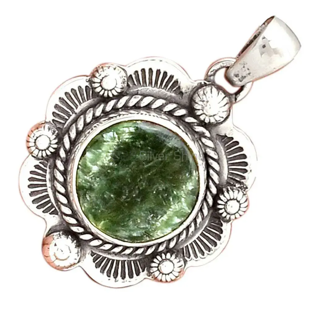 Best Quality Seraphinite Gemstone Pendants Suppliers In 925 Fine Silver Jewelry 925SP080-2_2