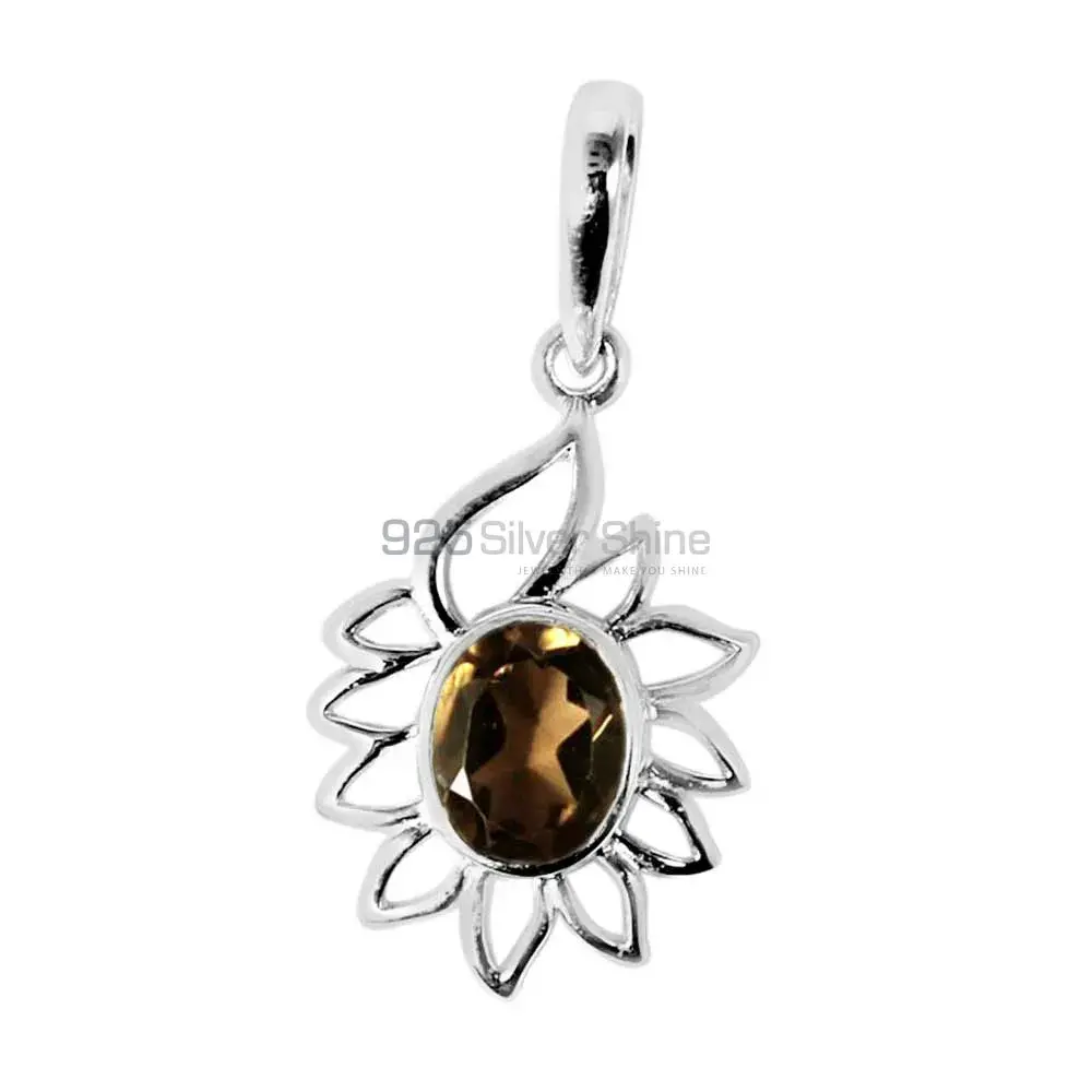 Best Quality Smokey Gemstone Handmade Pendants In 925 Sterling Silver Jewelry 925SP218-3_0