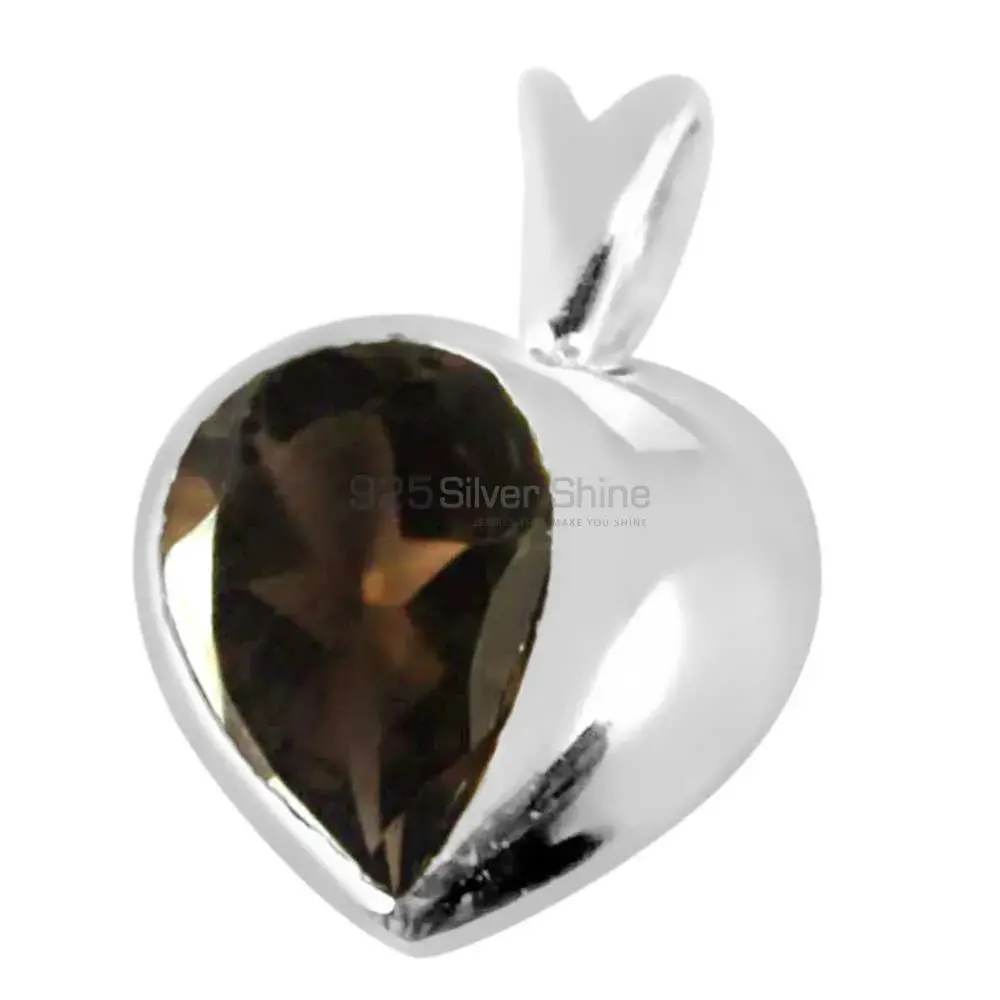 Smokey Gemstone Pendants In Fine Sterling Silver Jewelry 925SP260-4_1