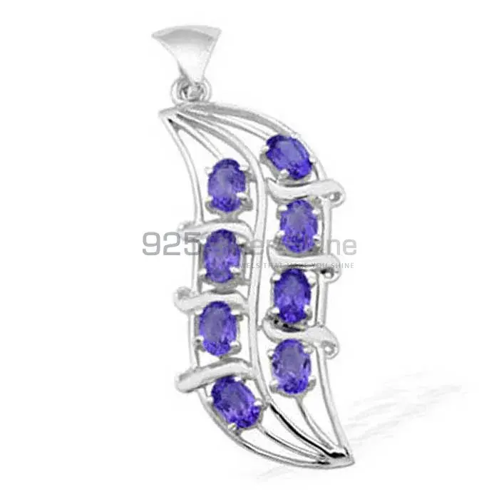 Solid Sterling Silver Handmade Pendants In Amethyst Gemstone Jewelry 925SP1532_0