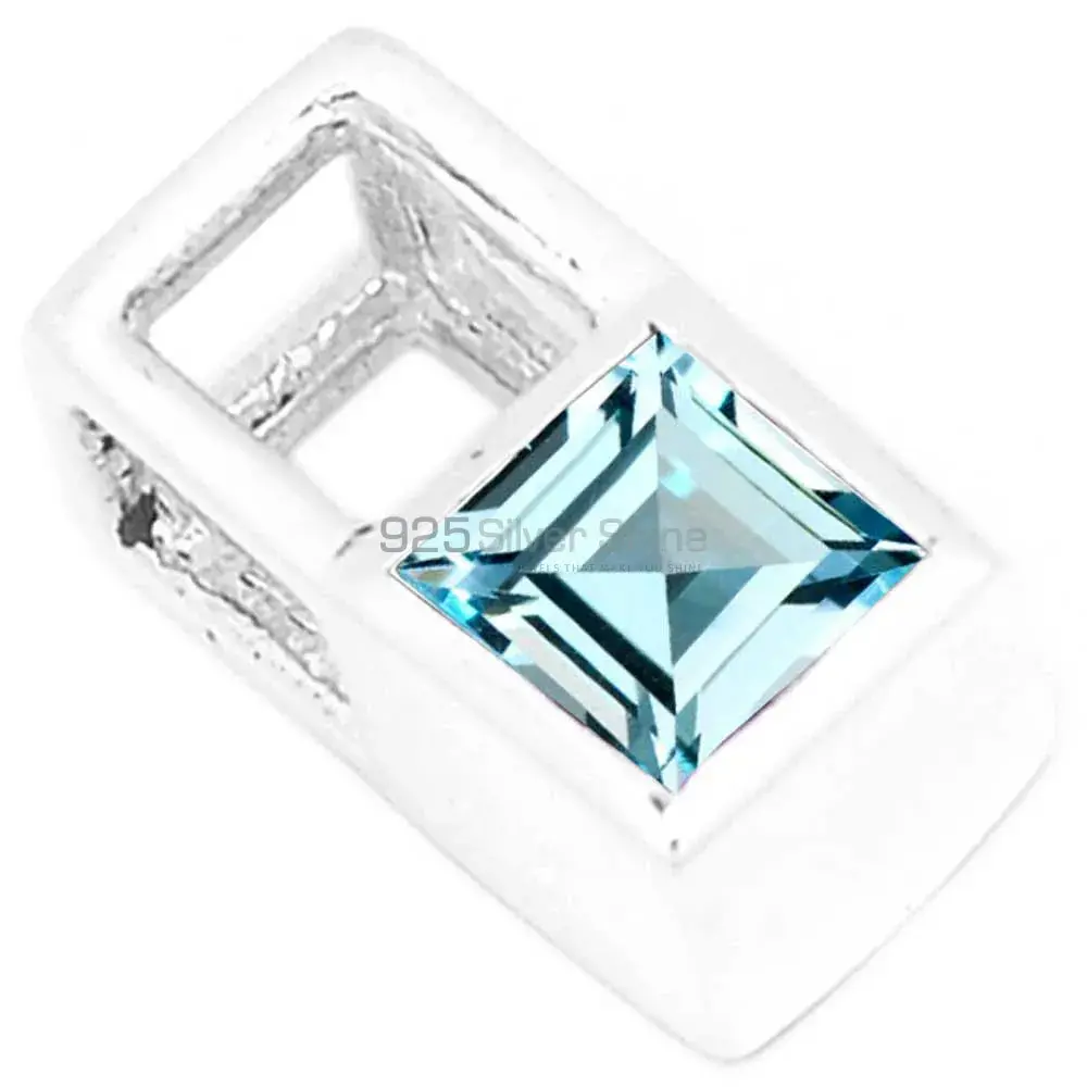 Best Quality Solid Sterling Silver Handmade Pendants In Blue Topaz Gemstone Jewelry 925SP263-3_1