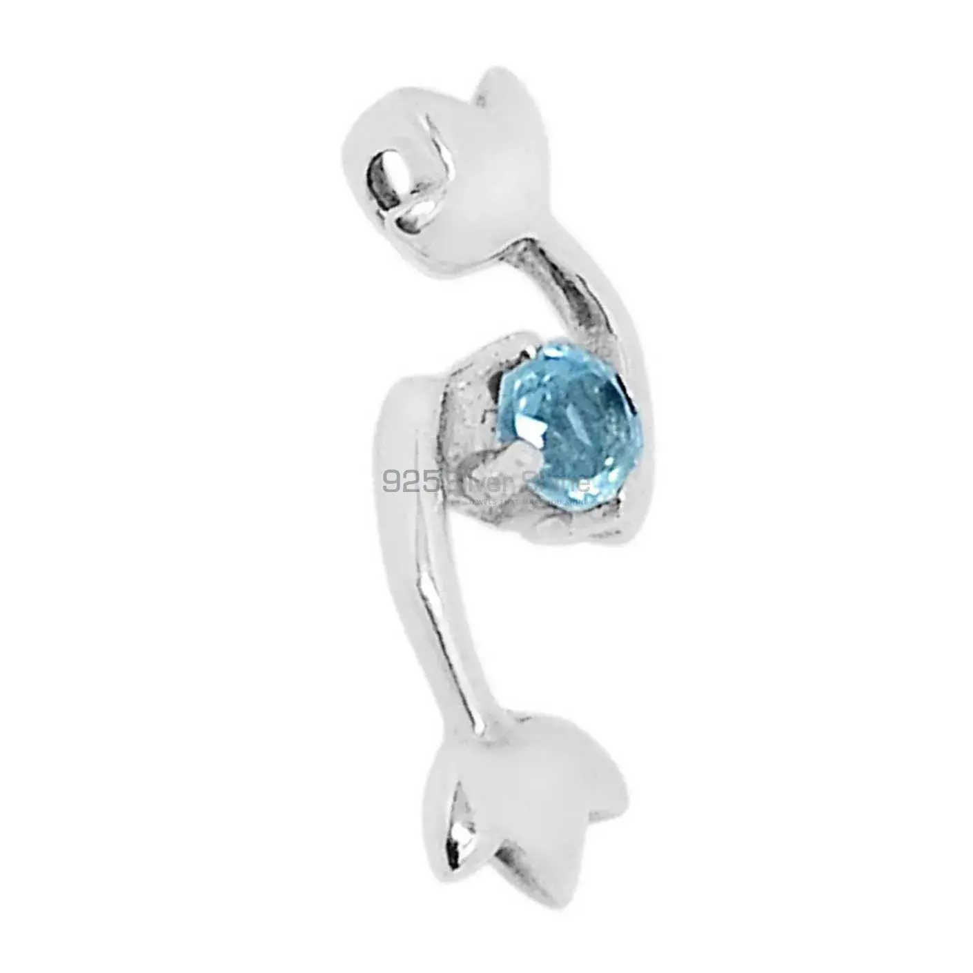 Best Quality Solid Sterling Silver Handmade Pendants In Blue Topaz Gemstone Jewelry 925SSP326-2_0
