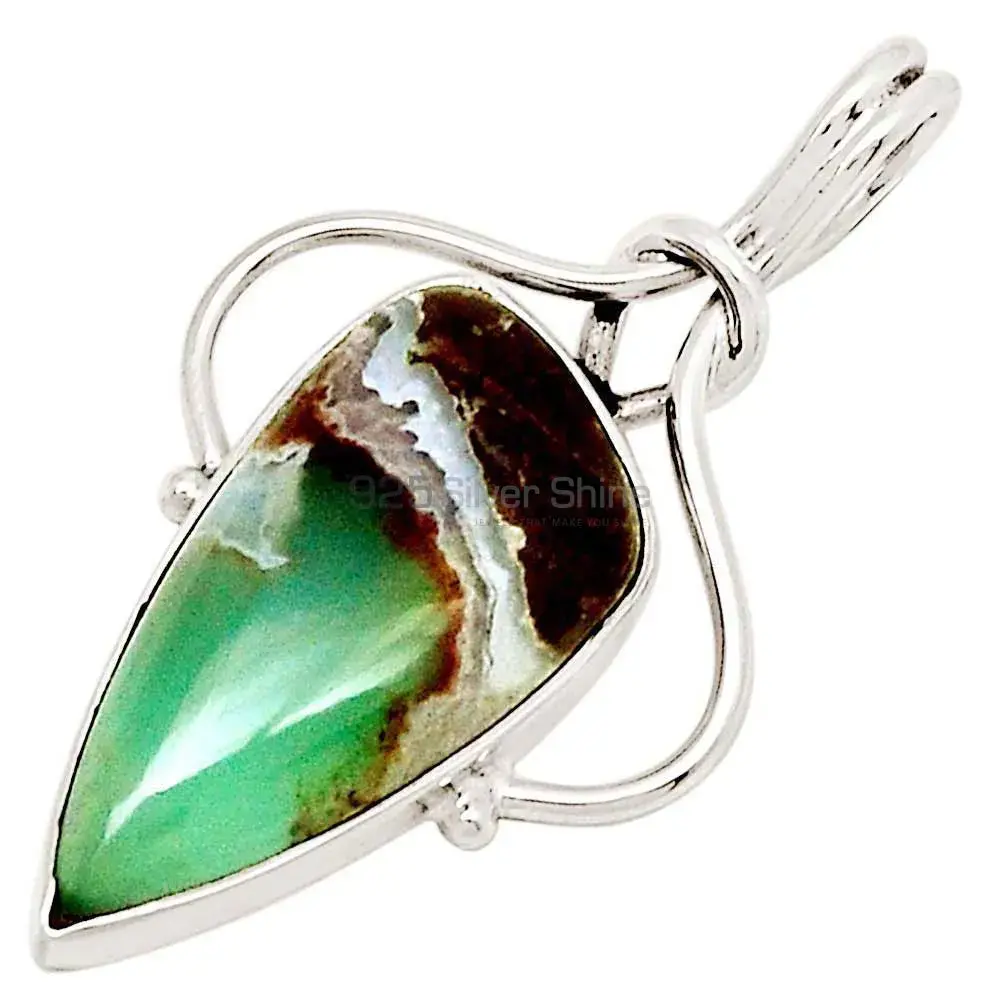 Best Quality Solid Sterling Silver Handmade Pendants In Chrysoprase Gemstone Jewelry 925SP197_0