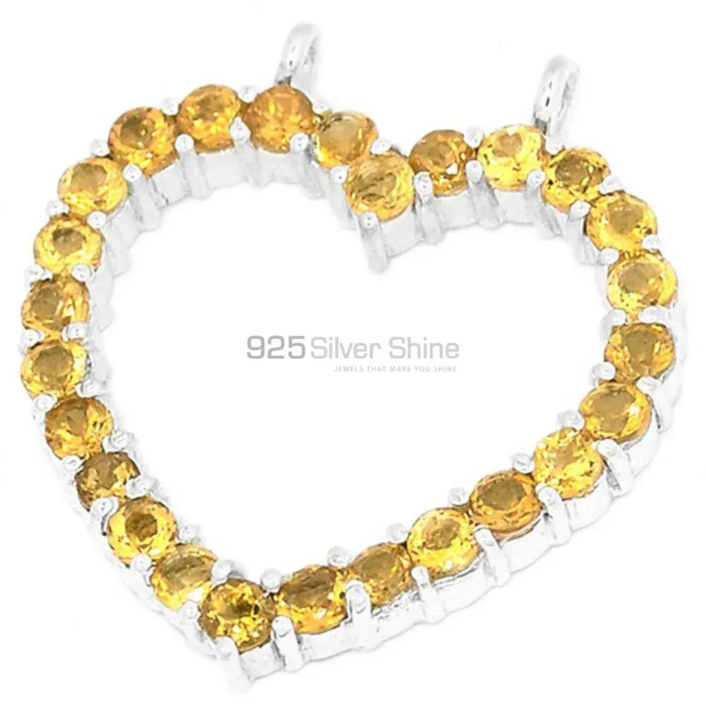 Best Quality Solid Sterling Silver Handmade Pendants In Citrine Gemstone Jewelry 925SP271-3_0