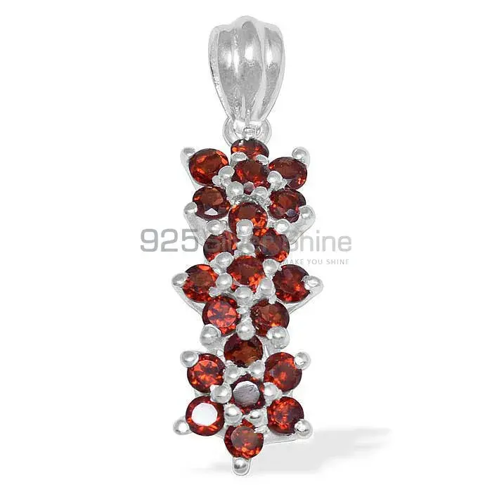 Solid Sterling Silver Handmade Pendants In Garnet Gemstone Jewelry 925SP1482_0