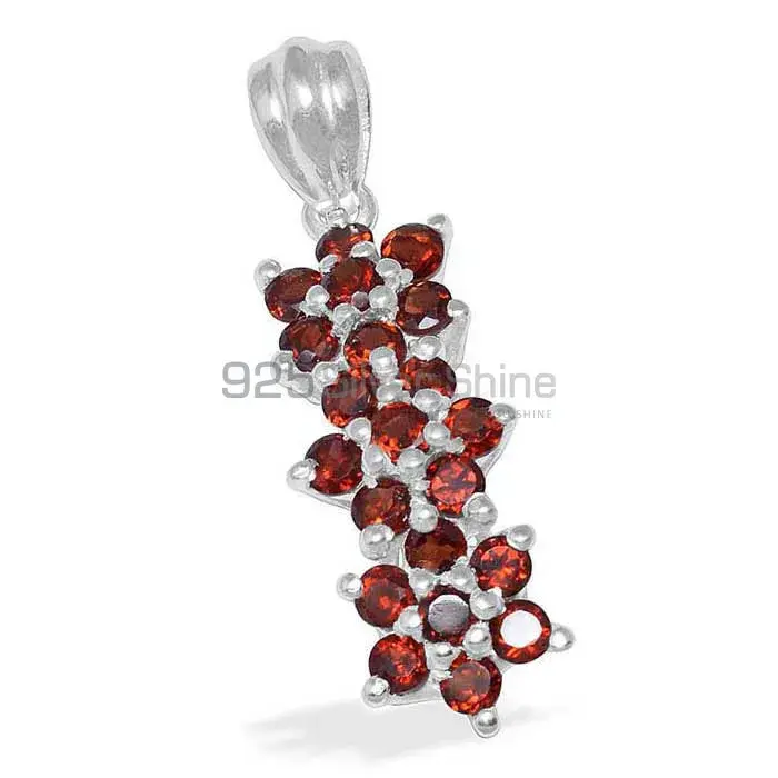Solid Sterling Silver Handmade Pendants In Garnet Gemstone Jewelry 925SP1482_1