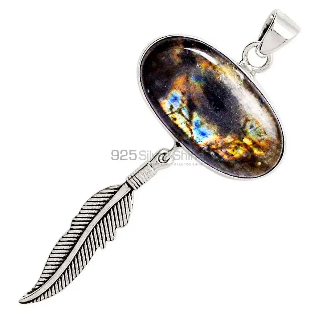 Solid Sterling Silver Handmade Pendants In Labradorite Gemstone Jewelry 925SP111-1_2