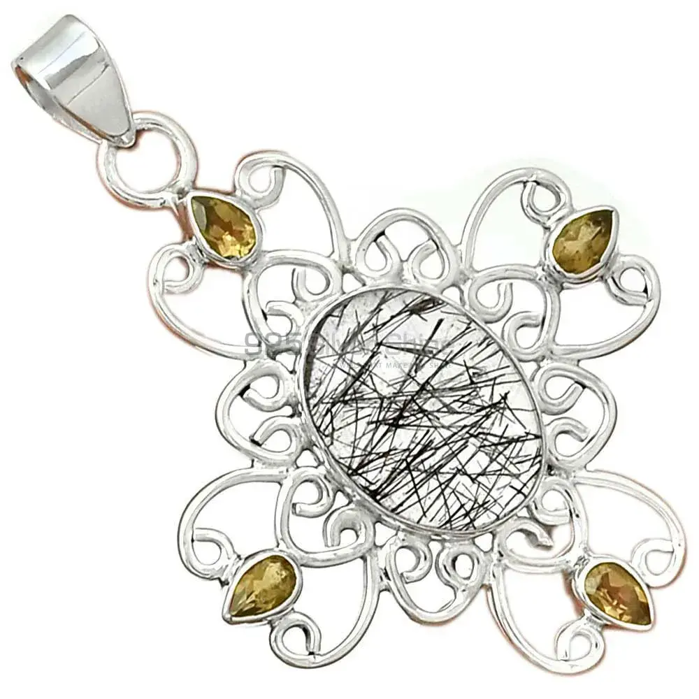 Best Quality Solid Sterling Silver Handmade Pendants In Multi Gemstone Jewelry 925SP097-7