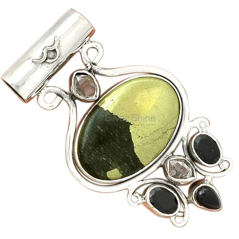 Solid Sterling Silver Handmade Pendants In Multi Gemstone Jewelry 925SP50-1_0