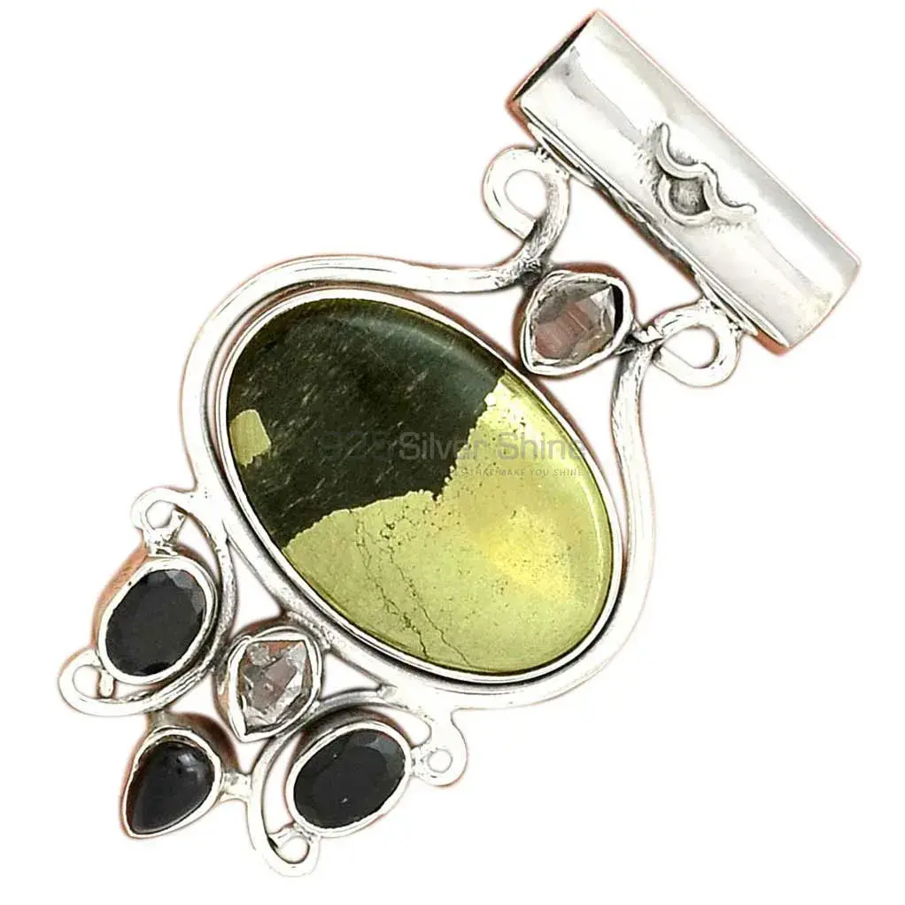 Solid Sterling Silver Handmade Pendants In Multi Gemstone Jewelry 925SP50-1_3