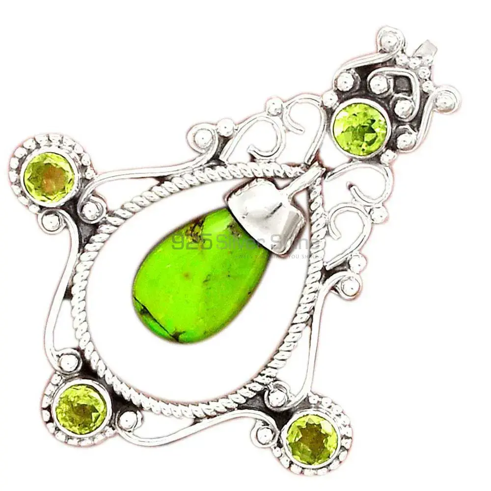 Solid Sterling Silver Handmade Pendants In Multi Gemstone Jewelry 925SP65-2_0