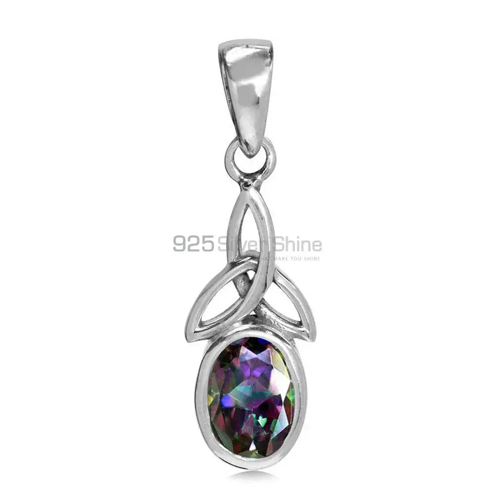 Solid Sterling Silver Handmade Pendants In Mystic Topaz Gemstone Jewelry 925SP06-6_0