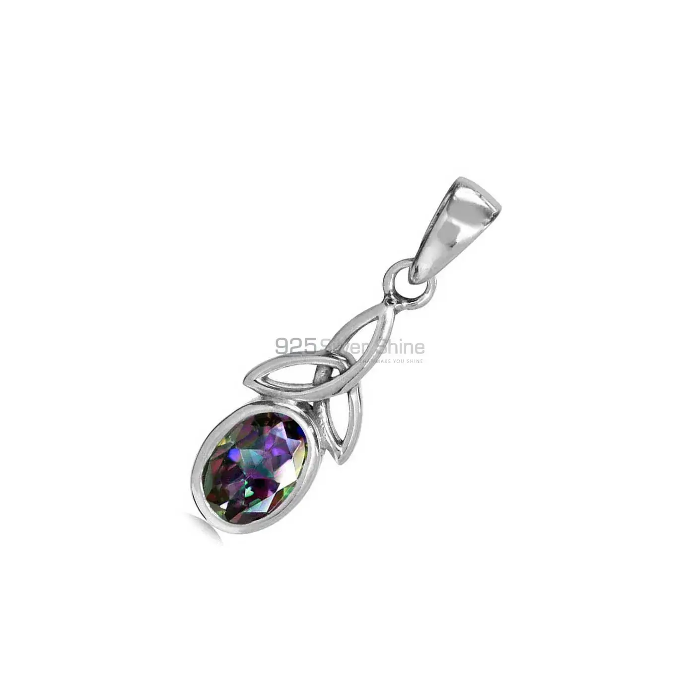 Solid Sterling Silver Handmade Pendants In Mystic Topaz Gemstone Jewelry 925SP06-6_1