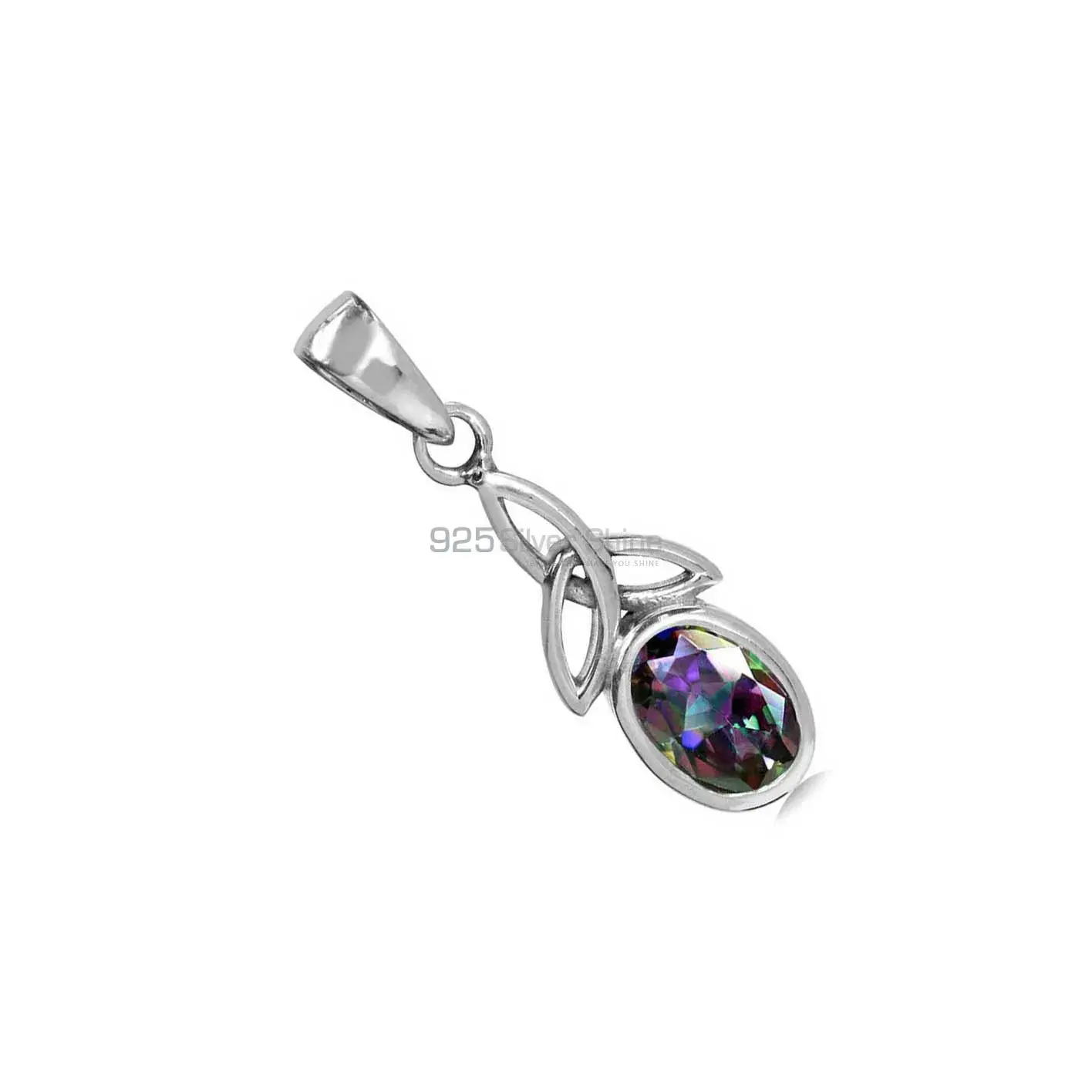 Solid Sterling Silver Handmade Pendants In Mystic Topaz Gemstone Jewelry 925SP06-6_2