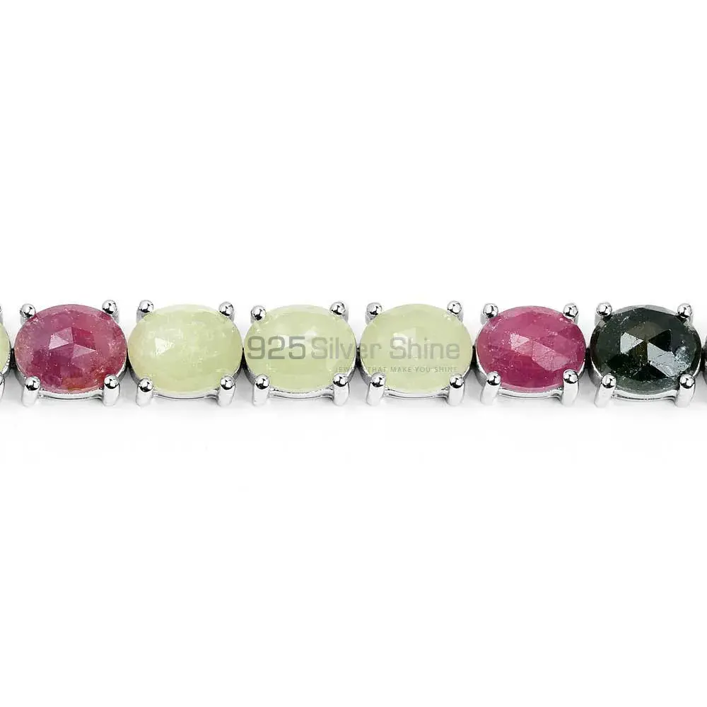 Solid Sterling Silver Tennis Bracelets In Multi Stone Jewelry 925SB166_1
