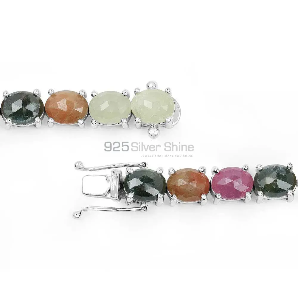 Solid Sterling Silver Tennis Bracelets In Multi Stone Jewelry 925SB166_2