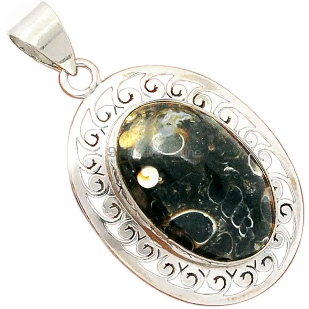 Best Quality Turtella Jasper Gemstone Pendants Suppliers In 925 Fine Silver Jewelry 925SP100-1