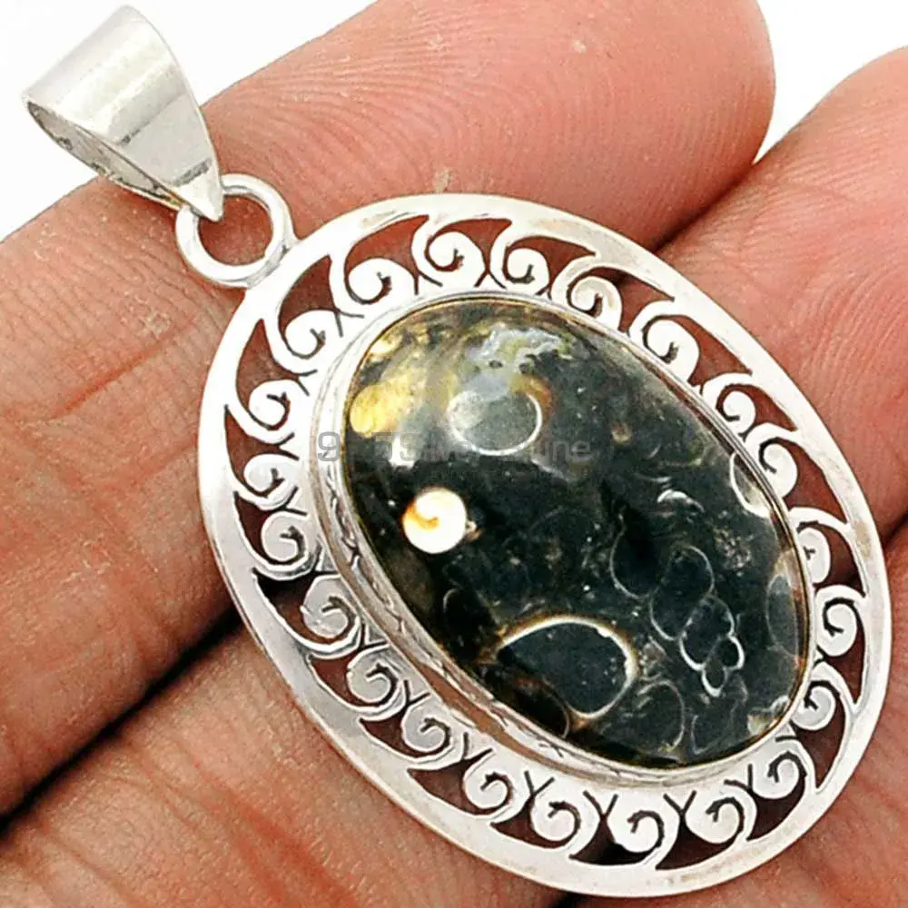 Best Quality Turtella Jasper Gemstone Pendants Suppliers In 925 Fine Silver Jewelry 925SP100-1_0