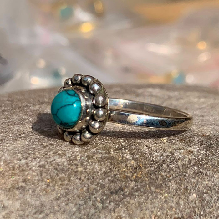 Best Selections Ethnic Silver Ring In Natural Turquoise Gemstone SSR133_0