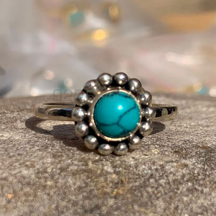 Best Selections Ethnic Silver Ring In Natural Turquoise Gemstone SSR133_1
