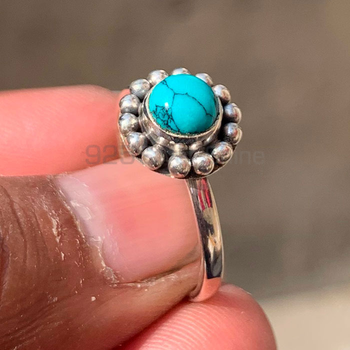 Ethnic Silver Ring In Natural Turquoise Gemstone SSR133_3