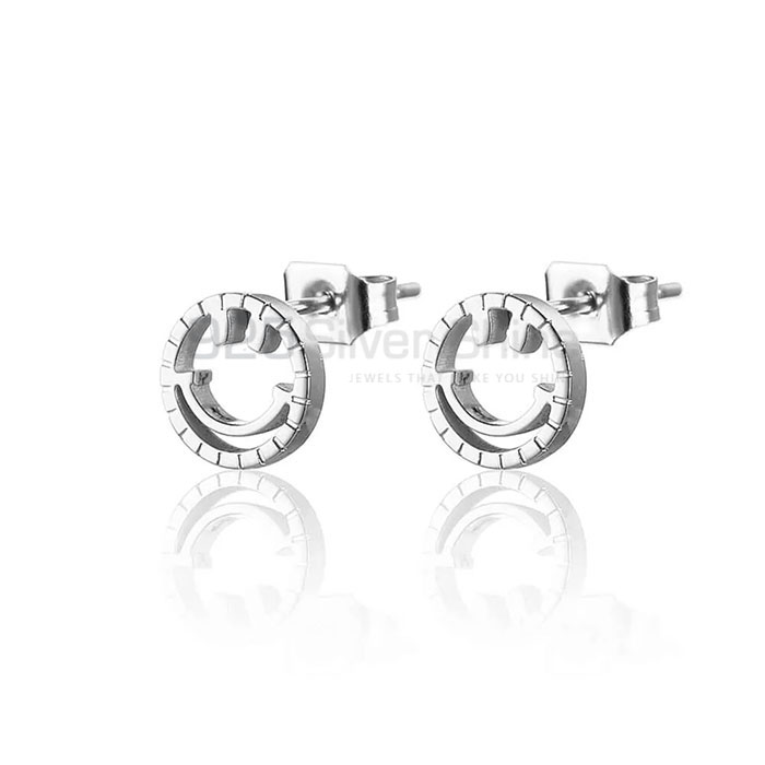 Silver Emoji Earring In 925 Sterling Silver SMME429