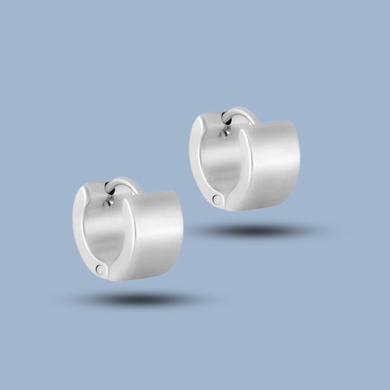 Big Thickness Huggies 925 Sterling Silver Titanium Hinge Hoop Earring 925She357_0