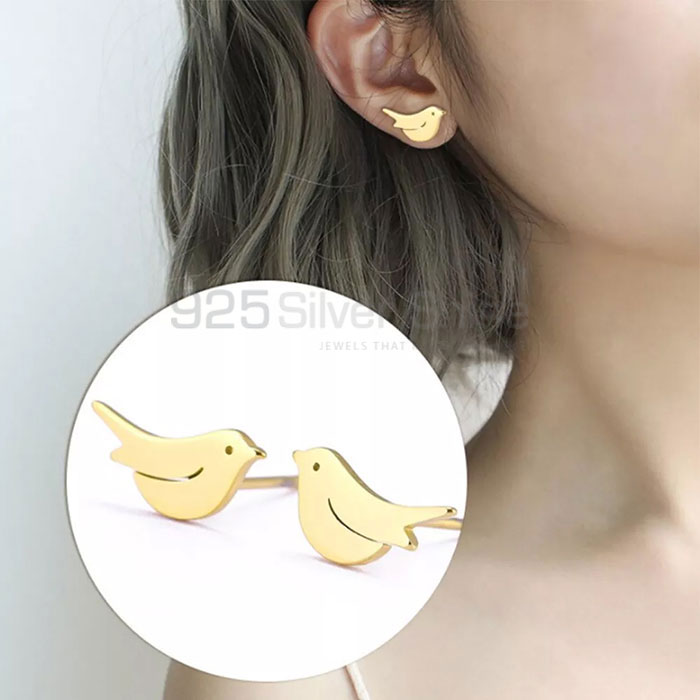 Bird Earring, Animal Minimalist Earring In 925 Sterling Silver AME54_0