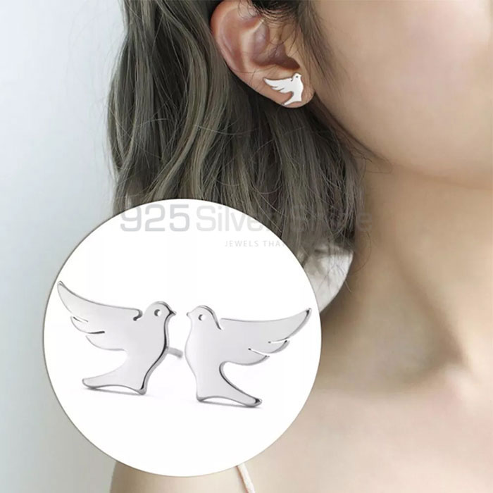 Bird Earring, Best Collection Animal Minimalist Earring In 925 Sterling Silver AME54_1