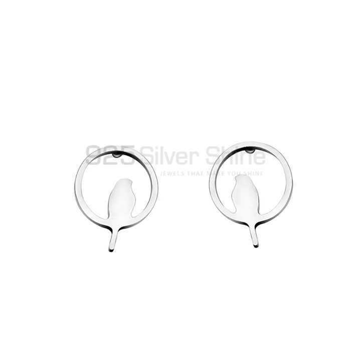 Bird Earring, Wholesale Animal Minimalist Earring In 925 Sterling Silver AME71