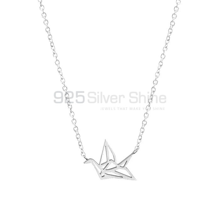 Bird Necklace, Designer Animal Minimalist Necklace In 925 Sterling Silver AMN167