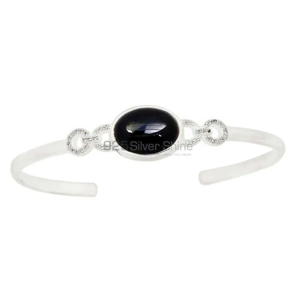 Black Onyx Gemstone Bracelets Wholesaler In Fine Sterling Silver Jewelry 925SB261-3