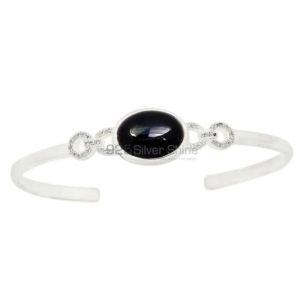 Black Onyx Gemstone Bracelets In Fine Sterling Silver Jewelry 925SB261-3