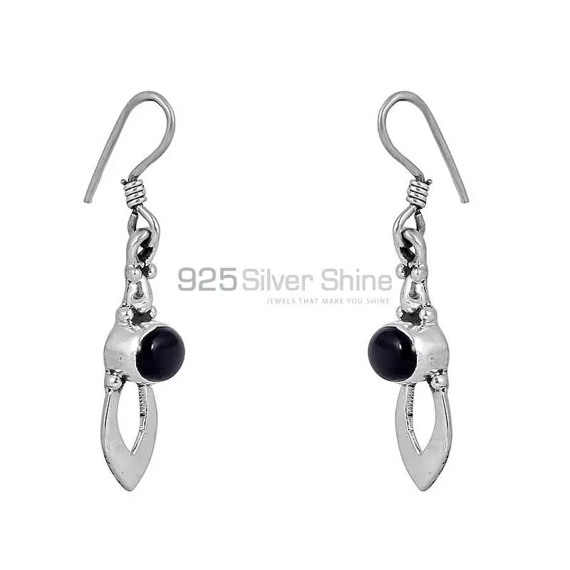 Black Onyx Gemstone Earring In 925 Solid Silver Jewelry 925SE89_0