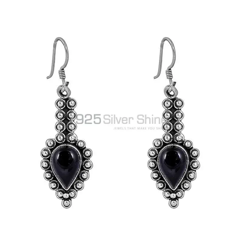 Black Onyx Gemstone Earring In 925 Sterling Silver Jewelry 925SE108_1