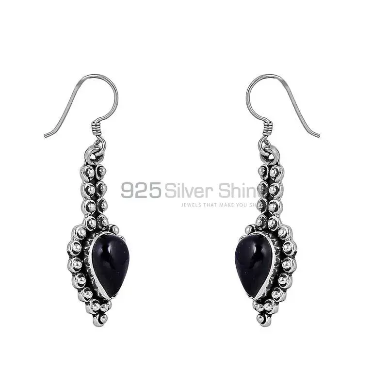 Black Onyx Gemstone Earring In 925 Sterling Silver Jewelry 925SE108_0