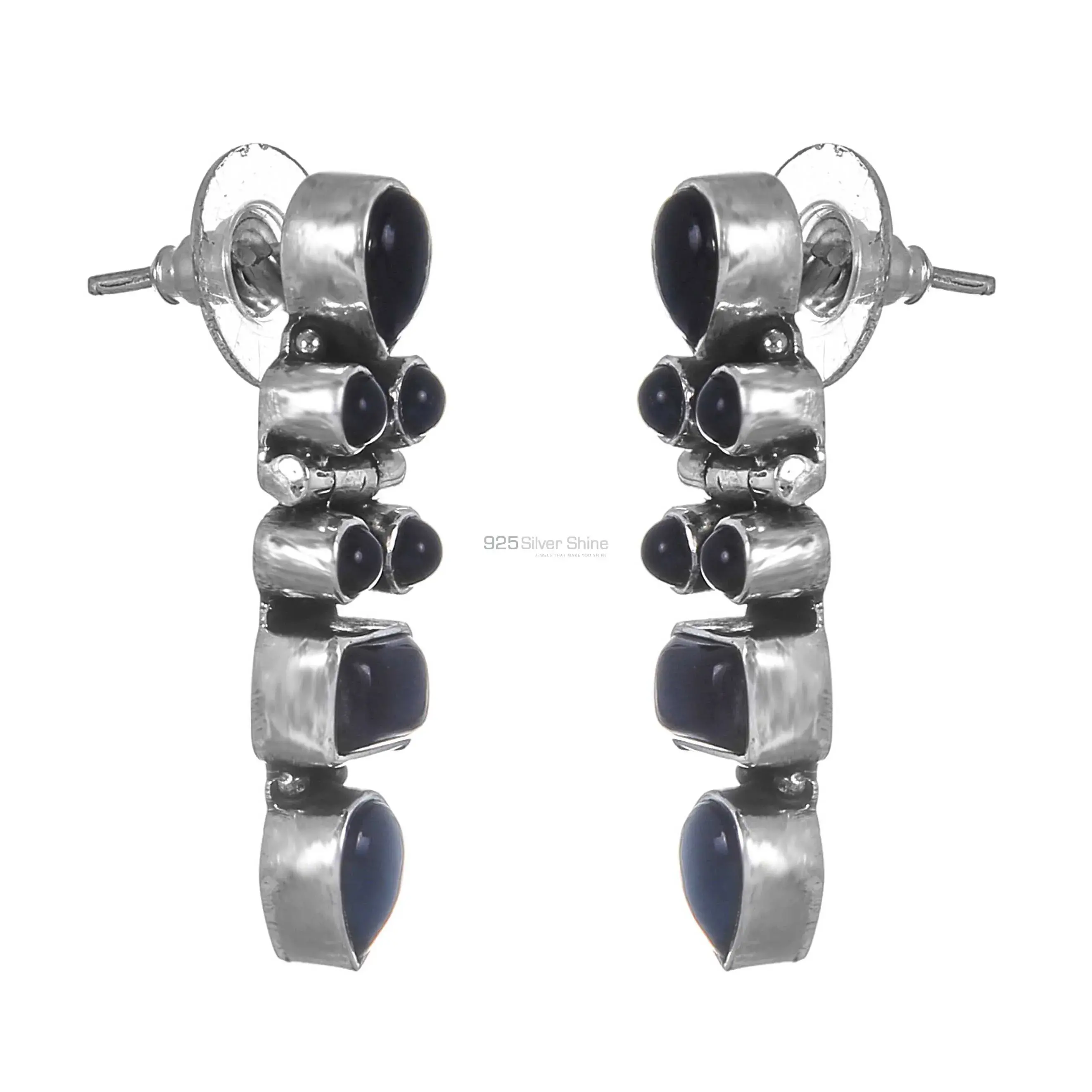Black onyx Gemstone Earrings In 925 Sterling Silver Jewelry 925SE255_0