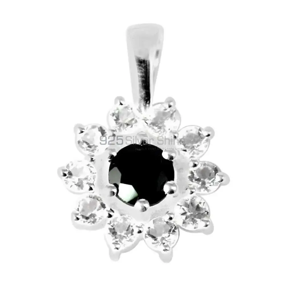 Black Onyx Gemstone Pendants In Fine Sterling Silver Jewelry 925SP250-1_1