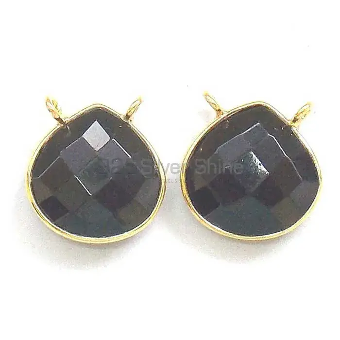 Black Onyx Pear Gemstone Double Bail Bezel Sterling Silver Gold Vermeil Gemstone Connector 925GC333_4
