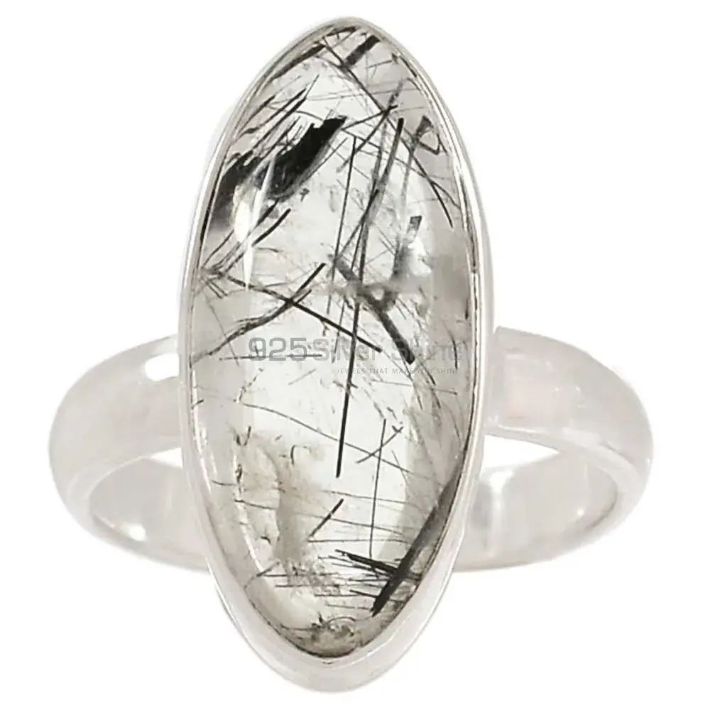 Black Rutile Gemstone Ring In Sterling Silver Jewelry 925SR2303_0