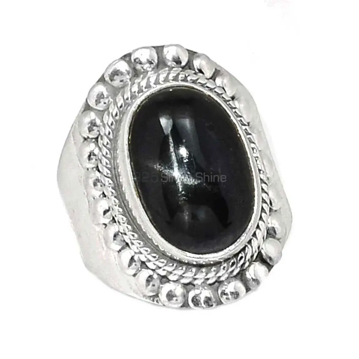 Black Star Gemstone Ring In Solid Silver Jewelry 925SR2306