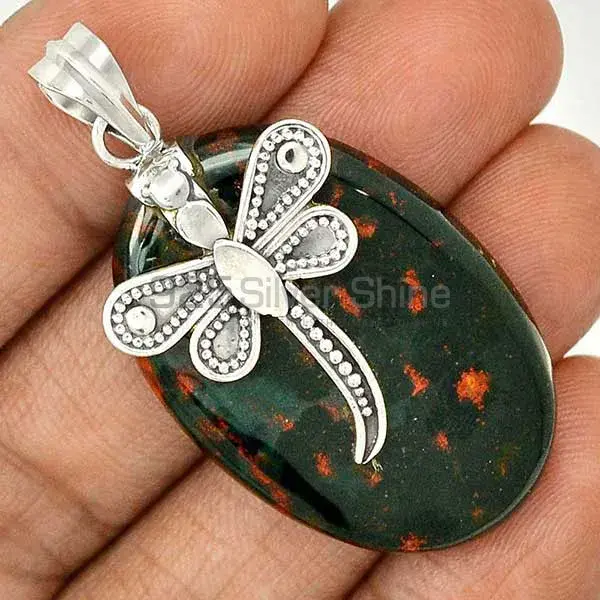 Blood Gemstone Pendants In Solid Sterling Silver Jewelry 925SP68-1_1