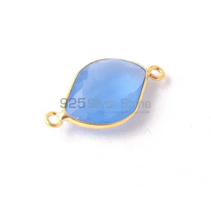 Blue Chalcedony S Shape Gemstone Double Bail Bezel Sterling Silver Gold Vermeil Gemstone Connector 925GC348_3