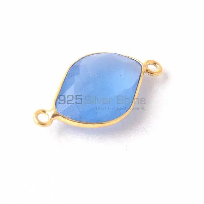 Blue Chalcedony S Shape Gemstone Double Bail Bezel Sterling Silver Gold Vermeil Gemstone Connector 925GC348_4