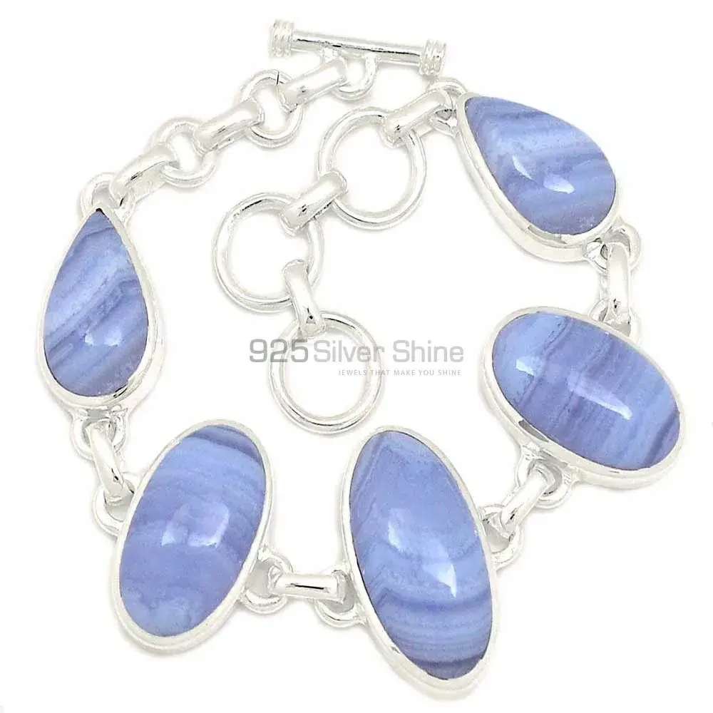 Blue Lace Agate Best Quality Gemstone Bracelets Suppliers In 925 Fine Silver Jewelry 925SB307-1_0
