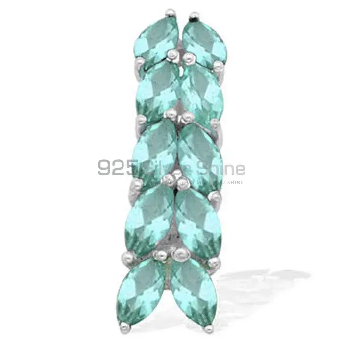 Blue Topaz Gemstone Handmade Pendants In 925 Sterling Silver Jewelry 925SP1541