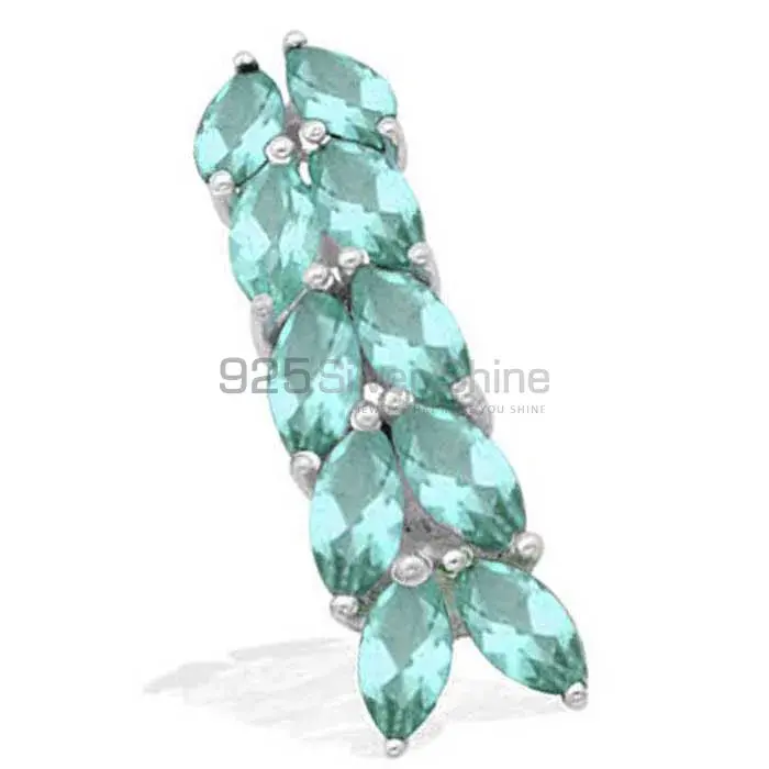 Blue Topaz Gemstone Handmade Pendants In 925 Sterling Silver Jewelry 925SP1541_0