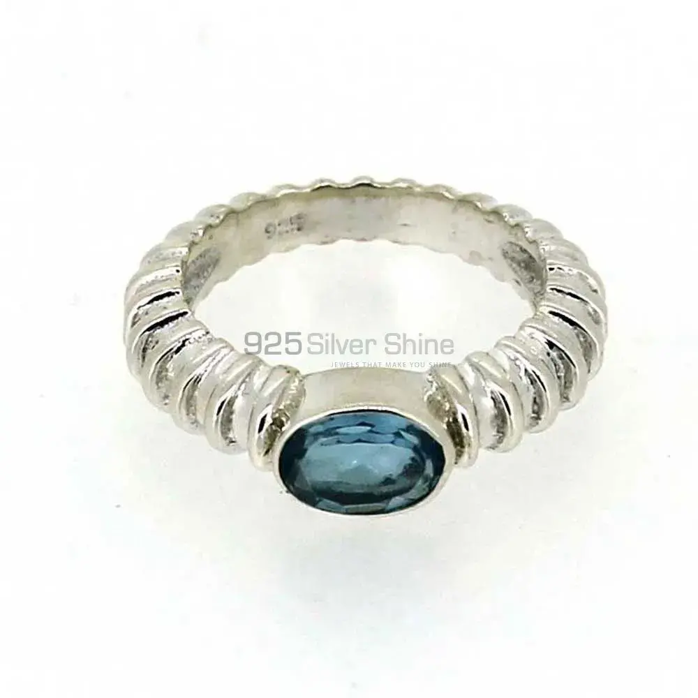 Blue Topaz Gemstone Handmade Ring In Solid Silver 925SR025-1