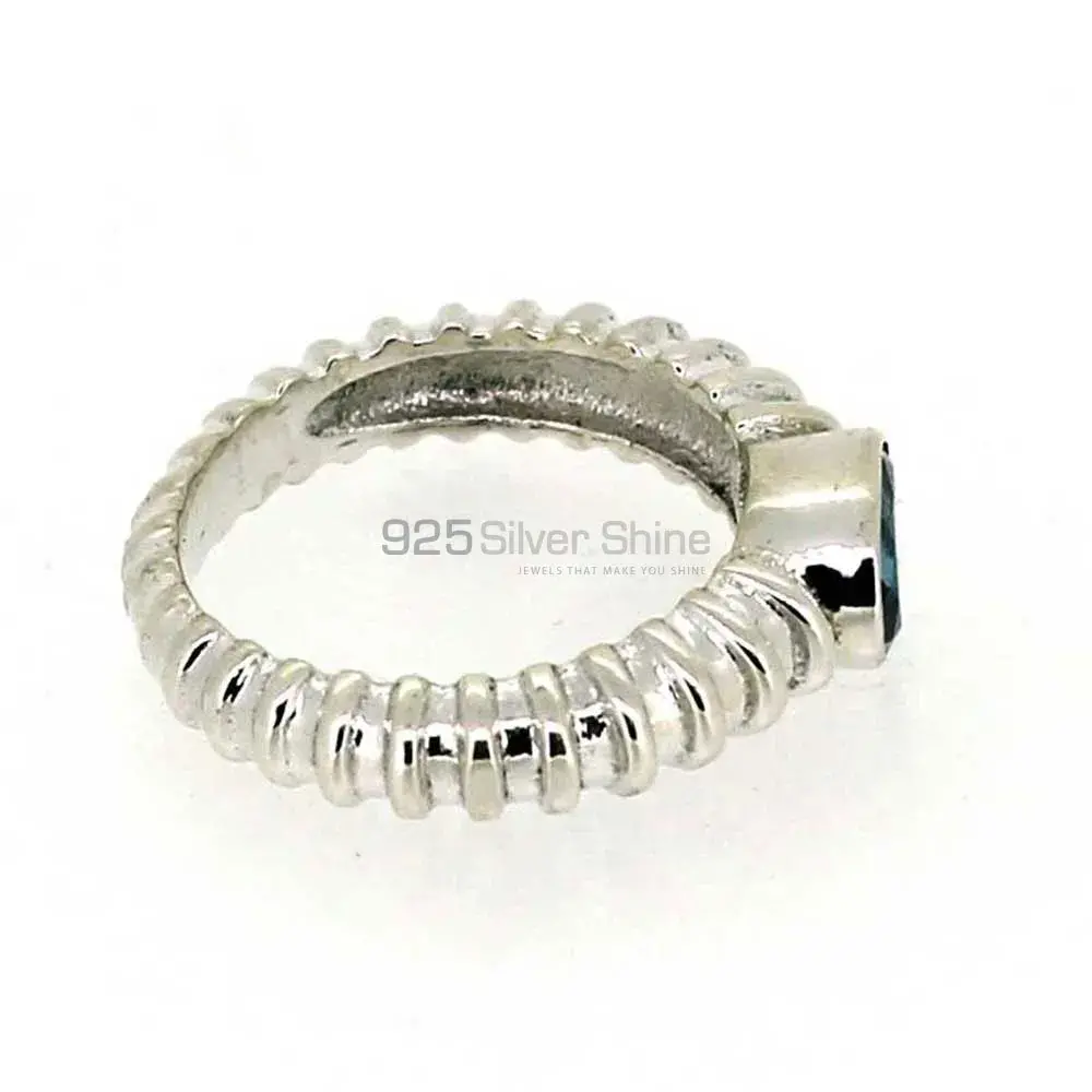 Blue Topaz Gemstone Handmade Ring In Solid Silver 925SR025-1_1
