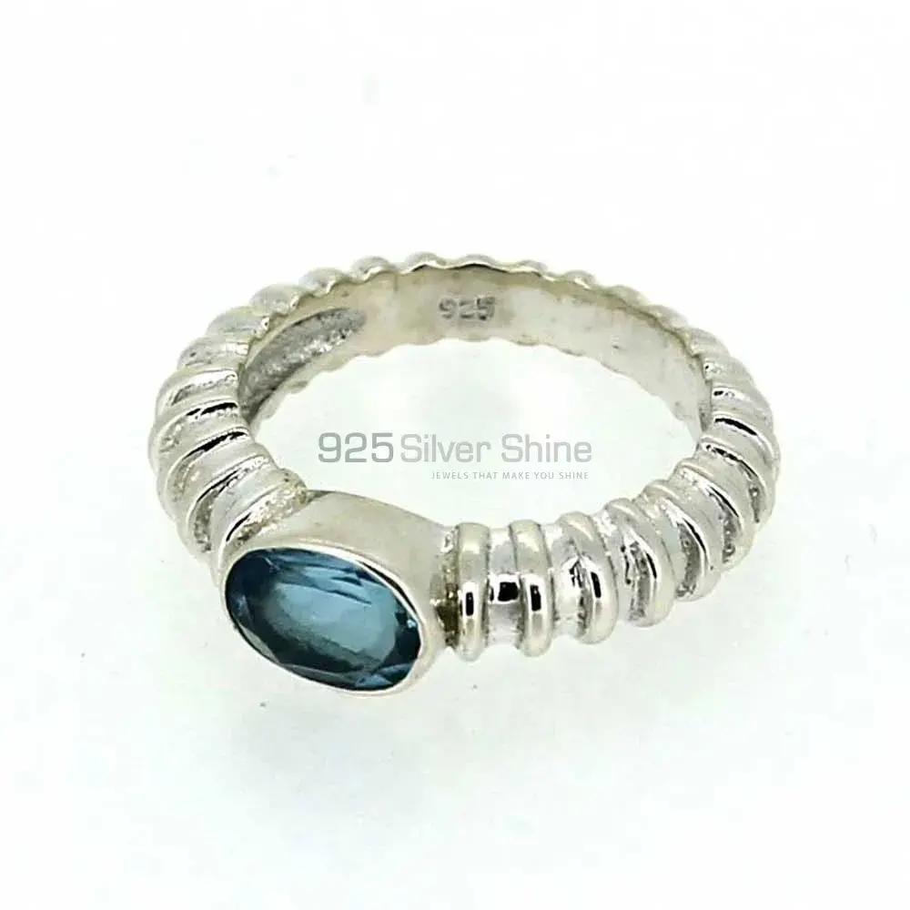 Blue Topaz Gemstone Handmade Ring In Solid Silver 925SR025-1_4